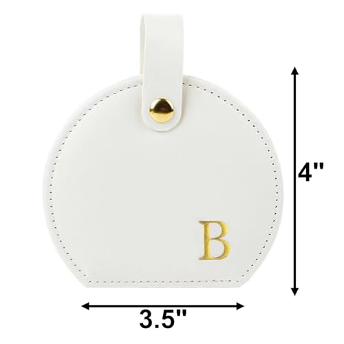 Travel Jewelry Case,Personalized Jewelry Box,Elegant Half-Moon Design with Personalized Golden Initial Case,Personalized Gifts for Women,Jewelry organizer;Personalized Gifts for Women or Friends(B) - style: B