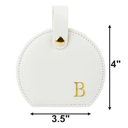Travel Jewelry Case,Personalized Jewelry Box,Elegant Half-Moon Design with Personalized Golden Initial Case,Personalized Gifts for Women,Jewelry organizer;Personalized Gifts for Women or Friends(B) - style: B