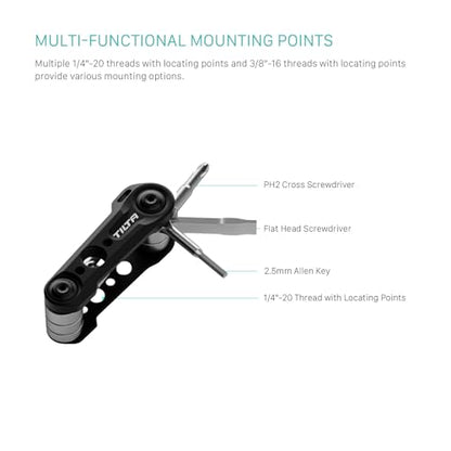 Tilta Multi-Functional Mini Tool Kit | Features Allen Keys and Screw Drivers | Compact & Lightweight | Compatible with Most Cages & Camera Systems (Black) TA-MMT-B - color: Black