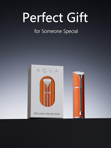 Travalo AQUA Refillable Perfume Atomizer, 5ml Travel Perfume Bottle with Easy Bottom Refill, Leak-Proof Mini Cologne Sprayer, TSA-Approved Pocket Fragrance Spray for Women & Men,1 Piece (Orange) - color: ORANGE