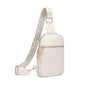 DIOMO Anti Theft Small Sling Bag for Women Cross Body Bag Trendy, RFID Fanny Packs Vegan Leather for Women Travel Belt Purse - color: Beige-Gold Zipper