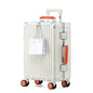 24 Inch Hardside Checked Luggage with Leather Handle, PC Zipperless Suitcase with Spinner Wheels and TSA Locks, Lightweight Checked Luggage for Travel, White - color: White, size: Checked in 24inch
