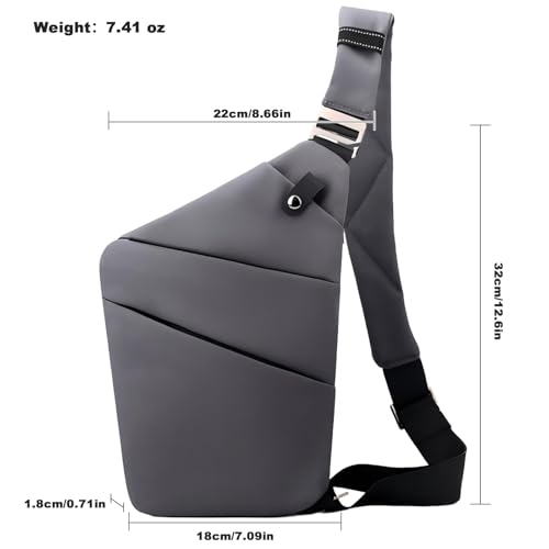 Anti Theft Travel Bag, One Shoulder Large Capacity Cross-body Bag Chest Fashion Lightweight Sling Bags for Travel Sports - color: Dark Grey, style: Right Shoulder