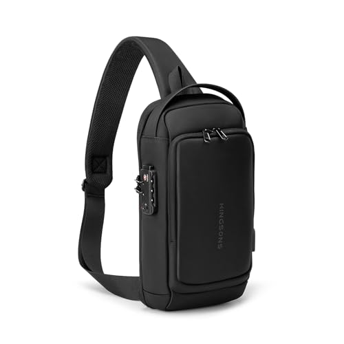 Kingsons Sling Crossbody Bag Anti-theft Chest Shoulder Backpack for Men Waterproof Minimalist Casual Daypack for Travel Gym - color: Ks3283w