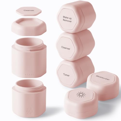 Cadence Capsules - Full Skincare Set, Petal - Six Containers with Magnetic Lids - 100% Leak Proof & TSA Approved for Travel and Carry On, 2 Small (0.56oz), 4 Medium (1.32oz) & Extender (1.43oz) - color: Petal, size: Full Set