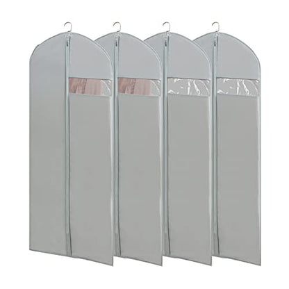 Dress Bags for Gowns Long, 65'' Long Dress Clear Garment Bag(Set of 4, 23.3'' X 65'') - size: Set of 4(23.3" x 65")