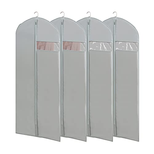 Dress Bags for Gowns Long, 65'' Long Dress Clear Garment Bag(Set of 4, 23.3'' X 65'') - size: Set of 4(23.3" x 65")