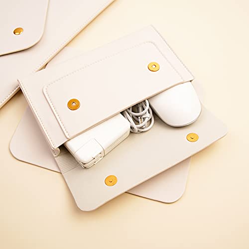 Laptop Sleeve 14 Inch Compatible with MacBook Pro 14, MacBook Air 13 2010-2017, MacBook Pro 13 2012-2015, Surface Laptop 13.5 with Small Pouch, Mouse Pad and Cord Organizer, Color White - color: White, size: 14Inch Laptop