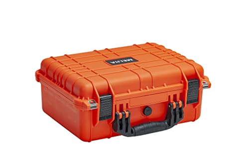 MEIJIA Portable All Weather Waterproof Protective Case,Hard Case,Camera Case With Customized Fit Foam,Fit Use of Drones,Camera,Equipments,Pistols,13.35 x11.63x5.98inches (Orange) - color: Orange