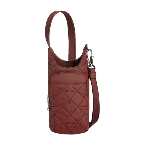 Travelon Anti-Theft Boho Insulated Water Bottle Tote - color: Paprika