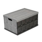 Glad Collapsible Storage Bin with Lid - 48L Foldable Plastic Box for Garage, Car Trunk, and Organization - Stackable Lidded Container with Handles, Grey - color: Grey