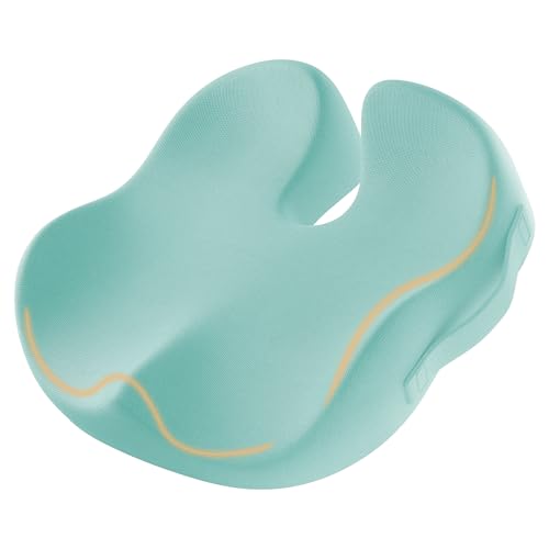 ProtoArc Seat Cushion, Office Chair Cushion for Sciatica, Coccyx Cushion, Ergonomic Memory Foam Seat Cushion for Car, Home, Pressure Relief Pad for Hip, Tailbone, All Day Comfort - Mint Green - color: Mint Green, size: Large