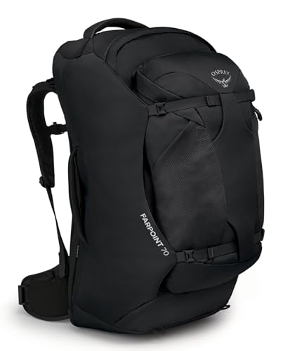 Osprey Farpoint 70L Men's Travel Backpack, Black - color: Black, size: 70L