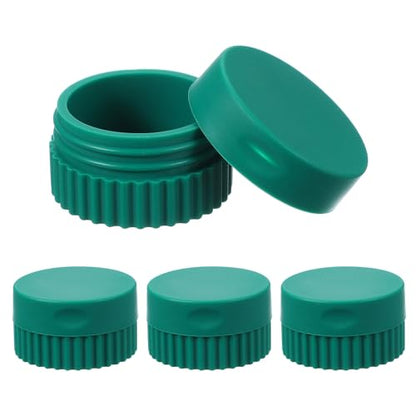 uxcell 4pcs Travel Containers for Toiletries, 0.68oz 20ml Small Silicone Cream Jars Leak-proof Travel Essentials with Lid for Cosmetic Body Skin Cream, Dark Green - color: Dark Green