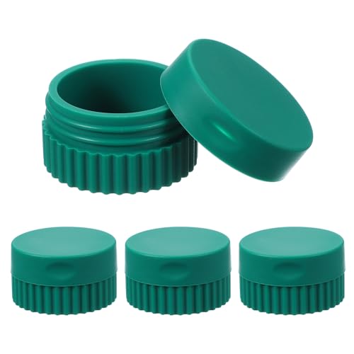 uxcell 4pcs Travel Containers for Toiletries, 0.68oz 20ml Small Silicone Cream Jars Leak-proof Travel Essentials with Lid for Cosmetic Body Skin Cream, Dark Green - color: Dark Green