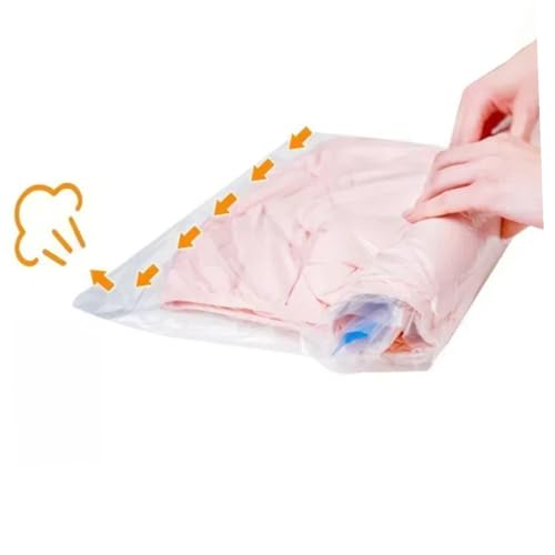 UKCOCO 12pcs Travel Compression Storage Bags Roll up Vacuum Cloth Bags Pa+pe 7-layer Reusable Space Saver for Clothing Luggage Packing