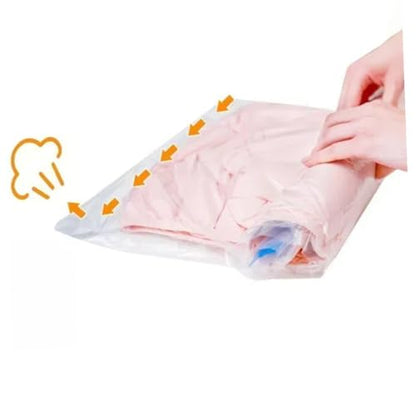 UKCOCO 12pcs Travel Compression Storage Bags Roll up Vacuum Cloth Bags Pa+pe 7-layer Reusable Space Saver for Clothing Luggage Packing