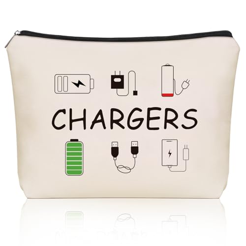 Charger Makeup Bag: Charging Cord Electronics Accessories Themed Cosmetic & Toiletry Organizer Pouch For Teen Girls & Women.Ideal Gift For Travel, Birthdays, & Christmas. - style: Chargers