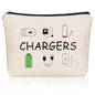 Charger Makeup Bag: Charging Cord Electronics Accessories Themed Cosmetic & Toiletry Organizer Pouch For Teen Girls & Women.Ideal Gift For Travel, Birthdays, & Christmas. - style: Chargers