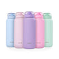 Ello Cooper 40oz Stainless Steel Water Bottle with Straw and Carry Handle, Double Walled and Vacuum Insulated Metal, Leak Proof Locking Lid with Soft Silicone Spout, Reusable, BPA Free, Lilac - color: Lilac, size: 40 Ounces