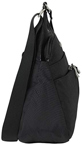 Baggallini Crossbody Travel Bag 11x8.5 Lightweight Water-resistant Nylon Handbag - color: Black Zebra