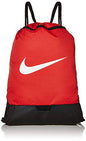 Nike Brasilia Training Gymsack, Drawstring Backpack with Zipper Pocket and Reinforced Bottom, University Red/University Red - color: University Red/University Red