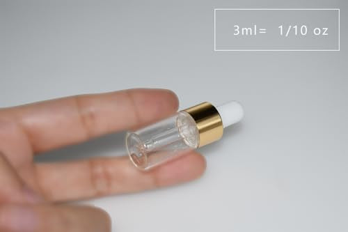 Small Dropper Bottle, 10pcs 3ml Mini Sample Dropper Bottles Mini Makeup Containers for Travel Liquids Tiny Glass - size: 3ml