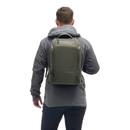 NOMATIC 14L Travel Pack - Mens Travel Backpack - Expandable to 21L - Water Resistant Daypack - TSA-Ready - Lightweight Business Traveling Backpack for Men - 15" Laptop Compartment - color: Olive, size: 14L
