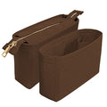 Felt Tote Bag organizer with Zipper Small Purse Organizer Insert With 2 Packs fits NeoNoe Noé Series perfectly - color: Brown