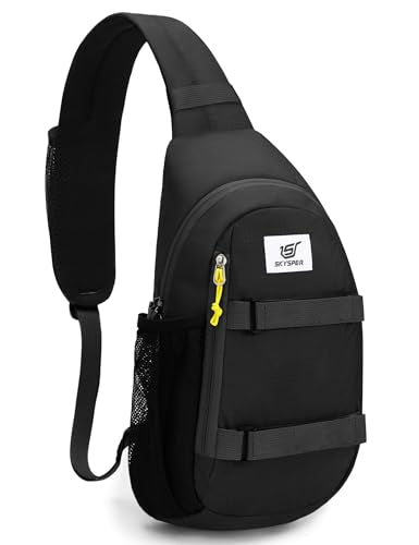 SKYSPER Sling Bag Anti-Theft RFID Crossbody Bag Travel Cross Body Backpack Shoulder Hiking Sling Daypack(Black)