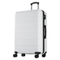 Sweetcrispy 28 Inch Checked Luggage, ABS Lightweight Rolling Hard Shell Suitcase with Smooth Spinner Wheels, Built-in TSA Lock, Durable Travel Suitcase for Business and Vacation Trip, White - color: White, size: 28 Inch
