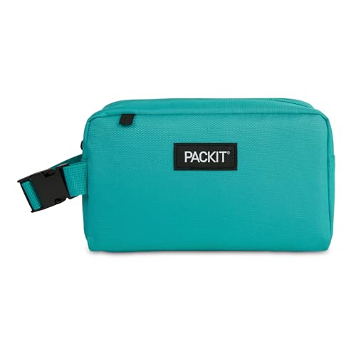 PackIt Freezable Small Insulated Snack Box, Teal, with EcoFreeze Technology (Built-in Ice Pack), Mini Cooler or Small Lunch Bag, For Fresh Snacks On the Go, for Work, Gym, or Travel - color: Teal