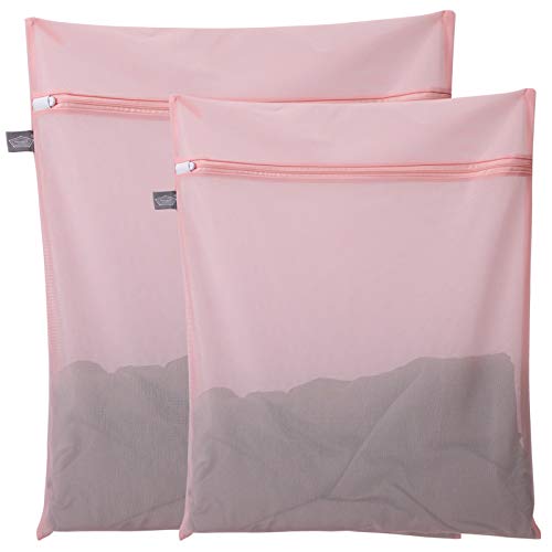 Kimmama Laundry Bags Mesh Wash Bags, Washing Machine Wash Bag, Pink, 1M +1L | Lingerie Bags for Wash Underwear, Bra, Tumble Dryer Safe, Privacy, For Women, Lady, Gril - color: Pink, size: 1L(16x20")+1M(12x16")