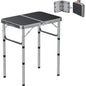 HOMGEN Portable Small Folding Table-Ease of Assembly-3 Heights Adjustable 30/20/10 Inch-23'' L x 16'' W Desktop Size-Stable Camp Table Foldable-Durable Load-Bearing Up to 66lbs-for RV/Camping/Picnic