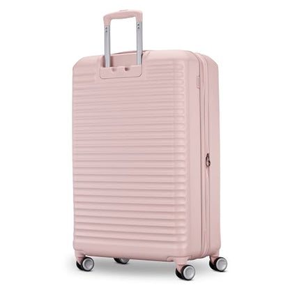 American Tourister Stratum 3.0 Large 28-Inch Spinner, Airline Approved, Durable Hardside Luggage, Expands 1.5", RightHeight™ Adjustable Handle, Pink Blush - color: Pink Blush, size: Large - Checked