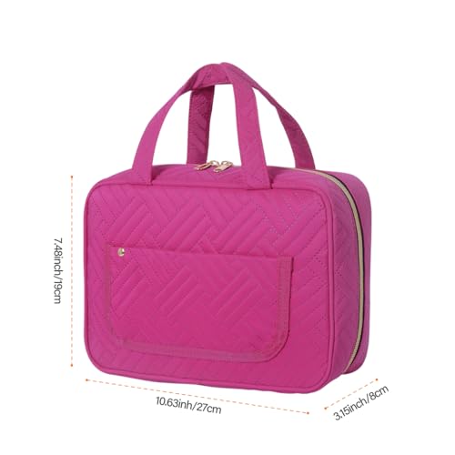 Hanging Toiletry Bag for Women Cosmetic Toiletries Travel Bag, Rose Red - color: Rose Red
