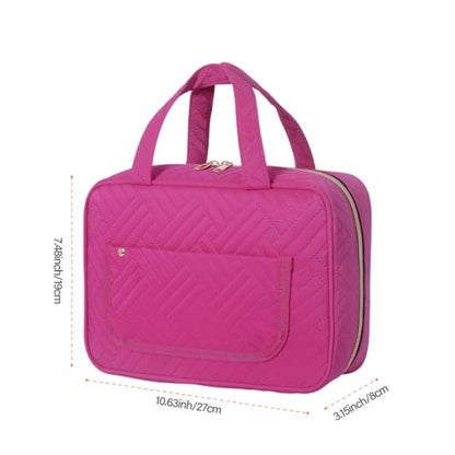 Hanging Toiletry Bag for Women Cosmetic Toiletries Travel Bag, Rose Red - color: Rose Red