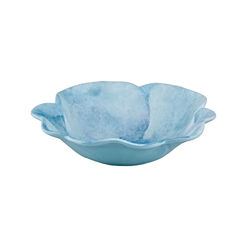 UPware 12 Piece Campanula Melamine Dinnerware Sets, Outdoor Dishes Set, Plates and Bowls Sets, Service for 4, Sky Blue - color: Blue Campanula