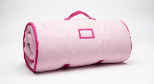 EVERYDAY KIDS Toddler Nap Mat with Removable Pillow -Princess Storyland- Carry Handle with Fastening Straps Closure, Rollup Design, Soft Microfiber for Preschool, Daycare, Sleeping Bag -Ages 2-6 years - color: Princess Storyland