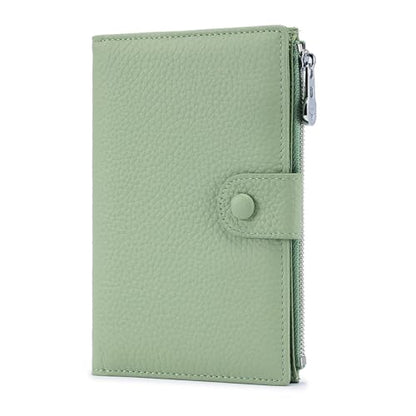 Genuine Leather RFID Blocking Passport Holder Wallet, Multi-Functional Travel Document Organizer with SIM Card Slots (Green) - color: Green