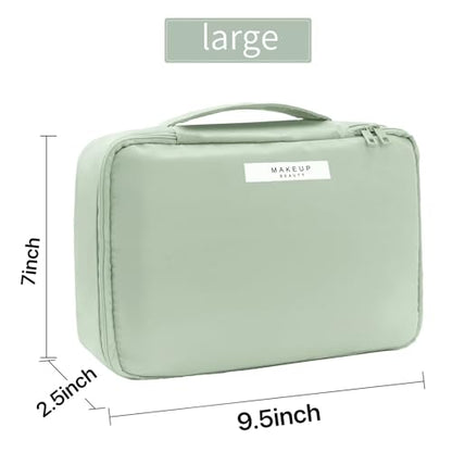 Queboom Travel Makeup Bag Cosmetic Bag Makeup Bag Toiletry bag for women and men (Green) - color: Green