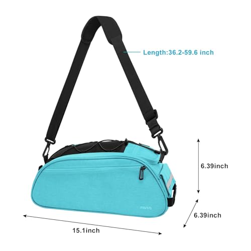 MOSISO Bike Rack Bag, Waterproof Bicycle Trunk Pannier Rear Seat Pouch Cycling Bike Carrier Backseat Storage Luggage Saddle Shoulder Bag - color: Sky Blue