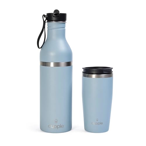 Tumbler, Stainless Steel 2-in-1 Travel Coffee Mug & Water Bottle, Leak Proof Insulated Cup for Hot & Cold Drinks, BPA Free, Fits Most Cup Holders (Arctic Blue) - color: Arctic Blue