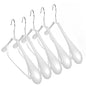 5 Pack Wide Shoulder Hangers 17” Metal Suit Hangers Smooth Soft Gloss Grippy Flexible Thick Rubber Blazer Non Slip Jacket Clothes Hangers White - color: White