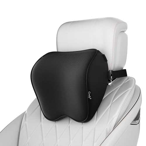 Crofy 2-Pack Car Neck Pillow, Softness Car Headrest Pillow for Driving with Adjustable Strap, 100% Memory Foam and Breathable Removable Cover, Comfortable Ergonomic Design, Black - color: Black