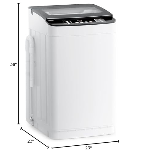 Auertech 28 lbs Portable Washing Machine, Fully Automatic Portable Washer with LED Display, 10 Wash Cycles, 5 Water Levels, 24H Delays, Top Load Washing Machine for Apartment, RV, Dorm, Home - size: 28 lbs