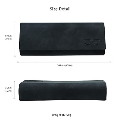 LifeArt Eyeglass Case Hard Shell, Portable Sunglass Case for Women and Men, fashionable PU Leather Eyeglass Case, Lightweight - color: 641_ybr(black)