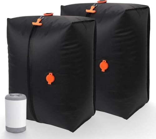 Fantictas Vacuum Travel Bags Kit (2 Pack) - 15L Waterproof & Tear Resistant Travel Compression Bags with Wireless Vacuum Pump for luggage & Backpacks, Space Saving Vacuum Storage Bags