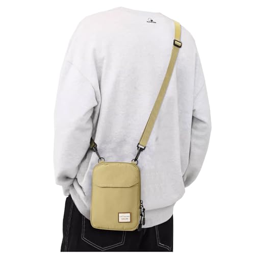 SEAFEW Mini Crossbody Bag Shoulder Bag for Men, Small Messenger Satchel Bag for Women - color: Khaki - Standard