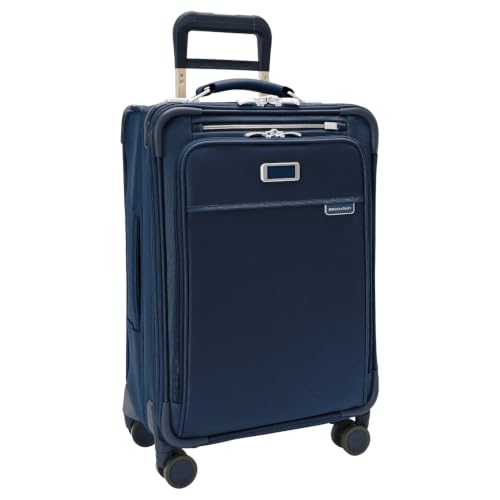 Briggs & Riley Essential 22" Carry On Expandable Spinner - Luggage for Travel, Suitcases with Wheels, Softside Rolling Bag for Men & Women, Self-Repairing Zipper - Baseline Collection, Navy - color: Navy, size: 22" Essential Carry-On